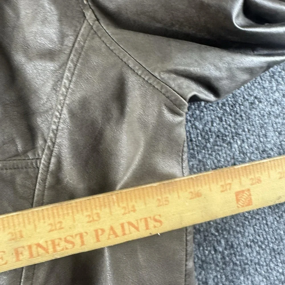 Roundtree & Yorke Jacket Mens XL Brown Leather Bomber Full Zip Lined Insulated